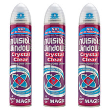 3 x Aristowax Invisible Window Crystal Clear Foaming Glass Cleaner Spray 300ml