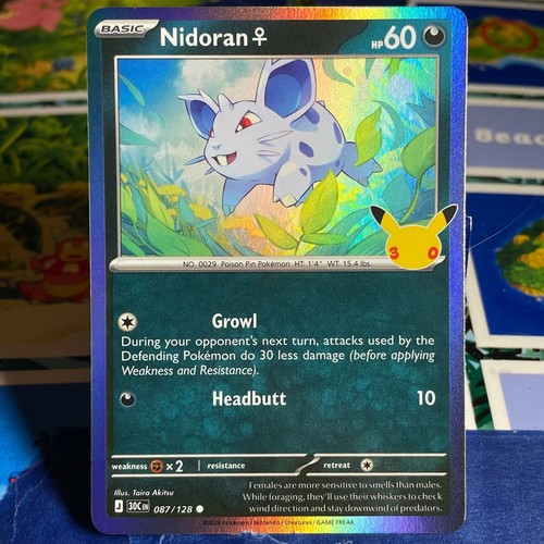 Nidoran F 087/128 Holo Common ME: 30th Celebration Pokemon Near Mint 2026