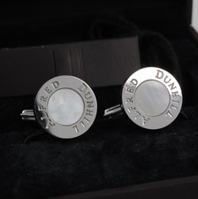 Dunhill Round Cufflinks Sterling Silver 925 &...