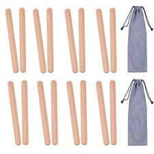 8 Pairs 16 Packs Classical Wood Claves Musical Percussion Instrument, 8 Inc...