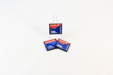 Lot of 3 SanDisk 128MB CompactFlash CF Memory Cards G438