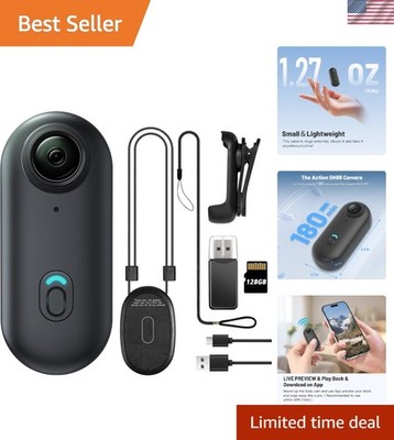 Versatile 128GB Wearable Action Camera, FHD 1080P, for Work, Travel & Security