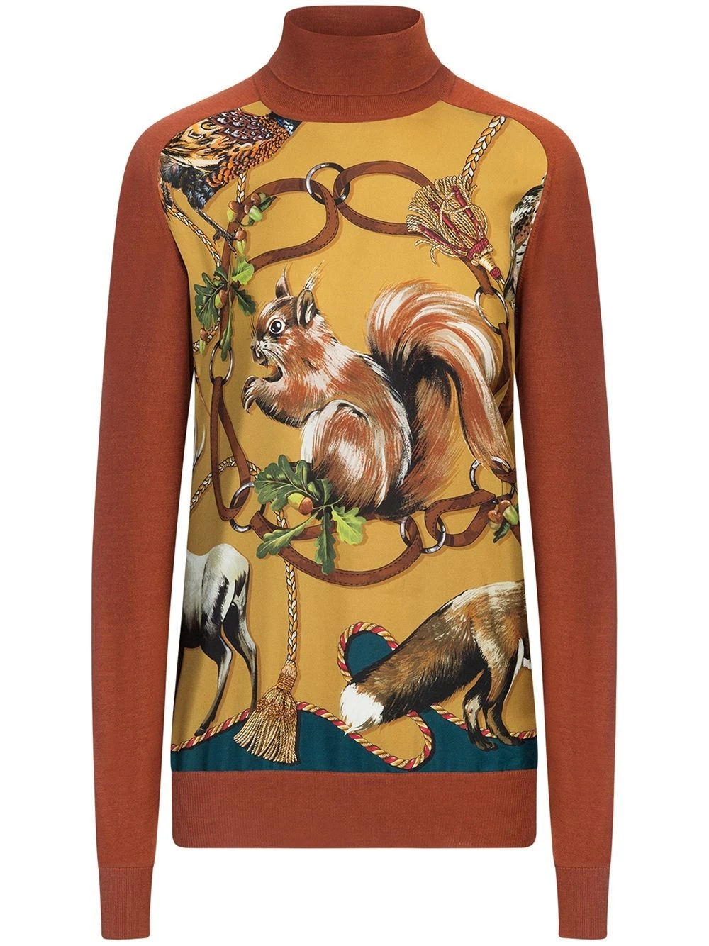 Dolce Gabbana — Dolce Gabbana Enchanted Forest Cashmere Turtleneck Sweater M US6 IT42 NWOT