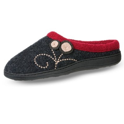 Acorn Womens Indoor/Outdoor Clog Slippers   Wool Upper, Memory Foam Cushioning