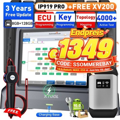 XTOOL IP919 PRO Profi KFZ OBD2 Diagnosegerät ALLE SYSTEM ECU Codierung Mit XV200