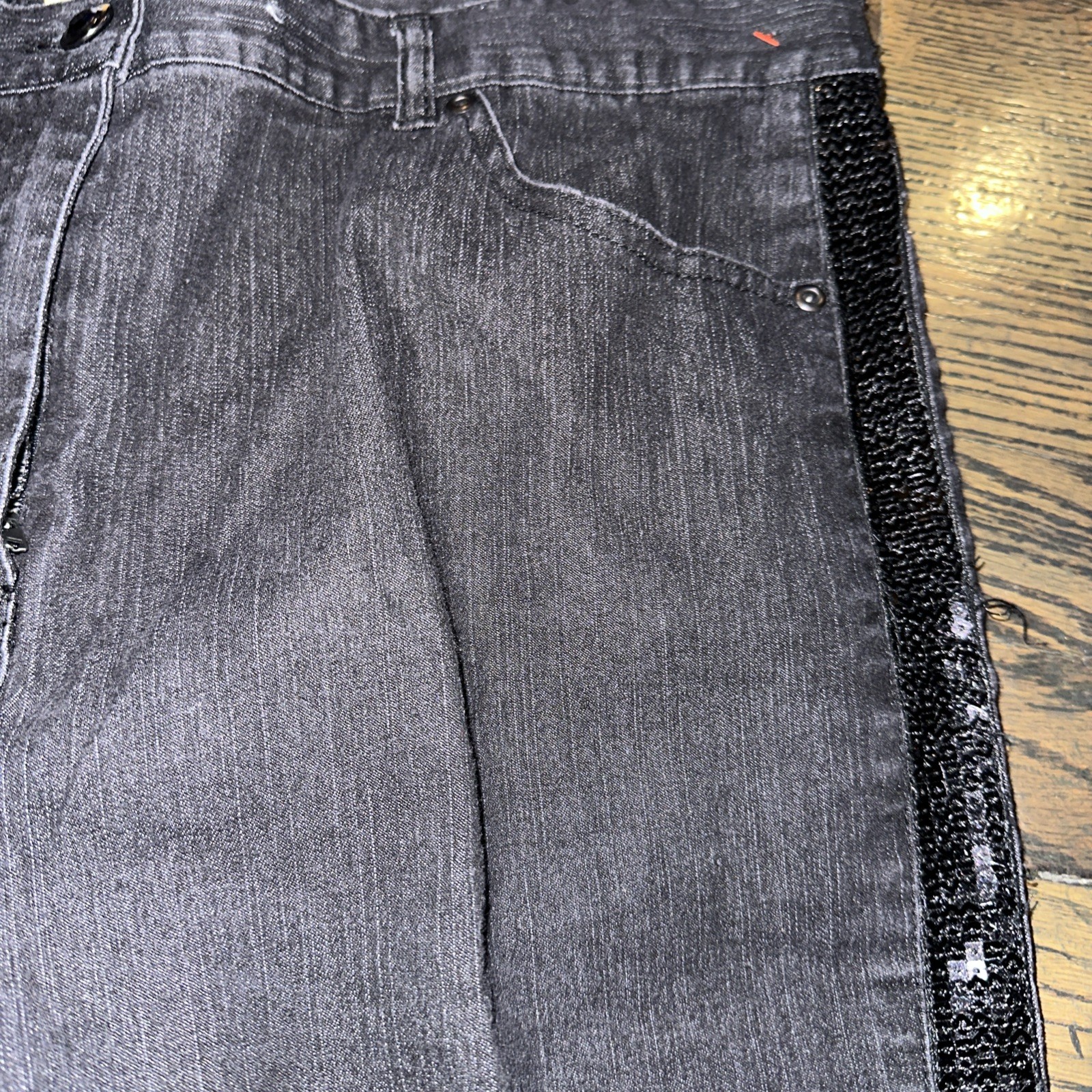 Ruby Rd Black Magic Sequined Stripe Straight Leg … - image 10