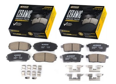 Front Rear Ceramic Brake Pads W/Clips for 2007 - 2015 Mazda CX-9 3.7L OE Spec