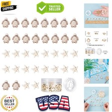 1 Box 100Pcs 2 Styles Tortoise Beads Starfish Summer Beads for Jewelry Making...