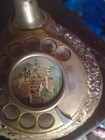 Ornate Rotary Dial Desk Telephone w/ Handset, Silver Tone Castle — photo 1