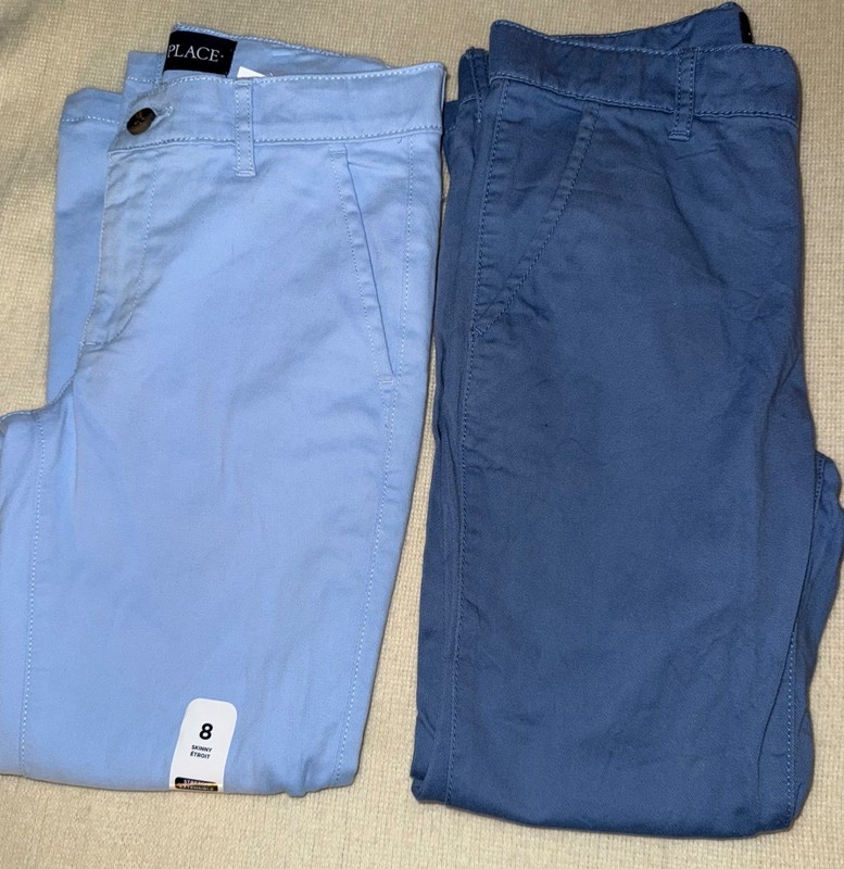 Children's place pants boys size 8 - 2 PAIRS of chinos (1 new with tags)