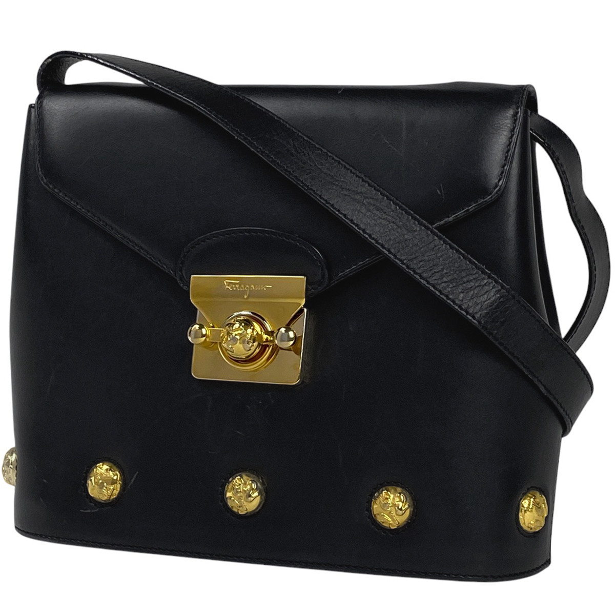 ショルダーバッグ FERRAGAMO LEATHER LOGO SHOULDER BAG Salvatore Ferragamo Logo Shoulder Bag Diagonally hung