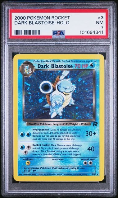Pokemon TCG: Dark Blastoise 3/82 Team Rocket WoTC Holo Rare PSA 7 NM