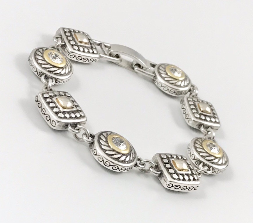 BRIGHTON Heiress Bracelet Gold & Silver Swarovski Crystals. #974 View 3
