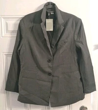 NWT H&M Blazer Gray Two Buttons Oversized Size S