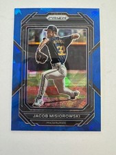 2023 Panini Prizm Jacob Misiorowski Blue Cracked Ice Brewers #108 RC Rookie