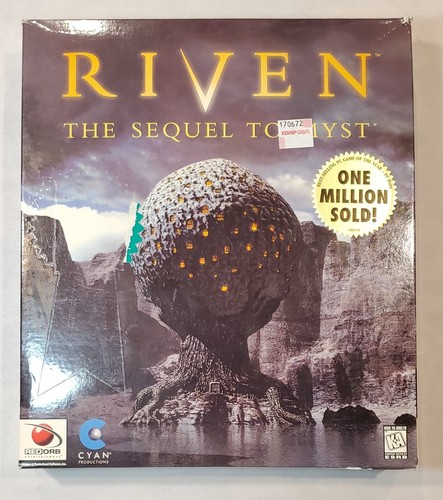1997 Riven The Sequel To Myst PC CD-ROM Big Box Computer Video Game Complete CIB