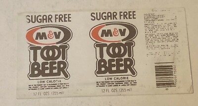 TOOT ROOT BEER 12 OZ CAN STICKER FROM THE 80 OR 90 SET OF 2