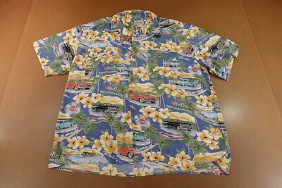 Reyn Spooner Mens XXL Fuel Injection Hawaiian Short Sleeve Button Up Shirt *Flaw