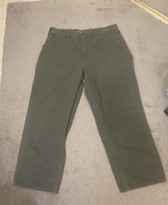 Carhartt Dungaree Fit Work Pants Carpenter Men s 38 X 32 Moss Green