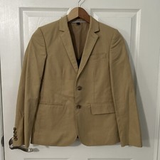 Boy  s Crewcuts 12 Khaki Sport Coat Pick Stitch Lapel Notch