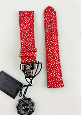 Uhrenarmband GENERICO Unisex Rot 22 MM Qualität Leder Spange Neu