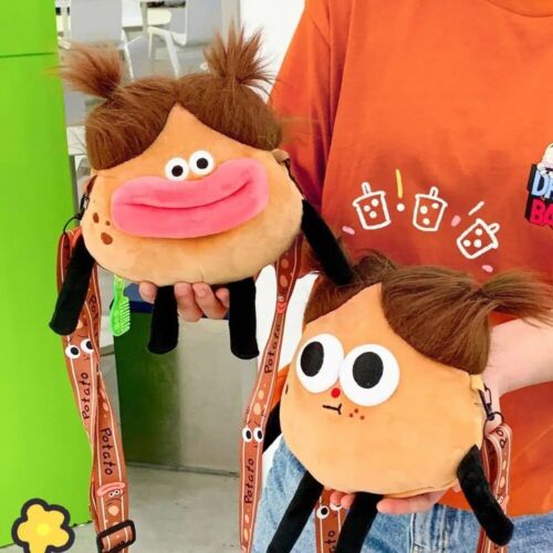 Plush Cartoon Crossbody Bags Anime Big Eyes Handbag Funny Plush Shoulder Bags - Picture 1 of 7