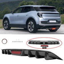 For Ford Explorer ST Carbon Rear Bumper Diffuser Spoiler Lip w/LED Tail Light