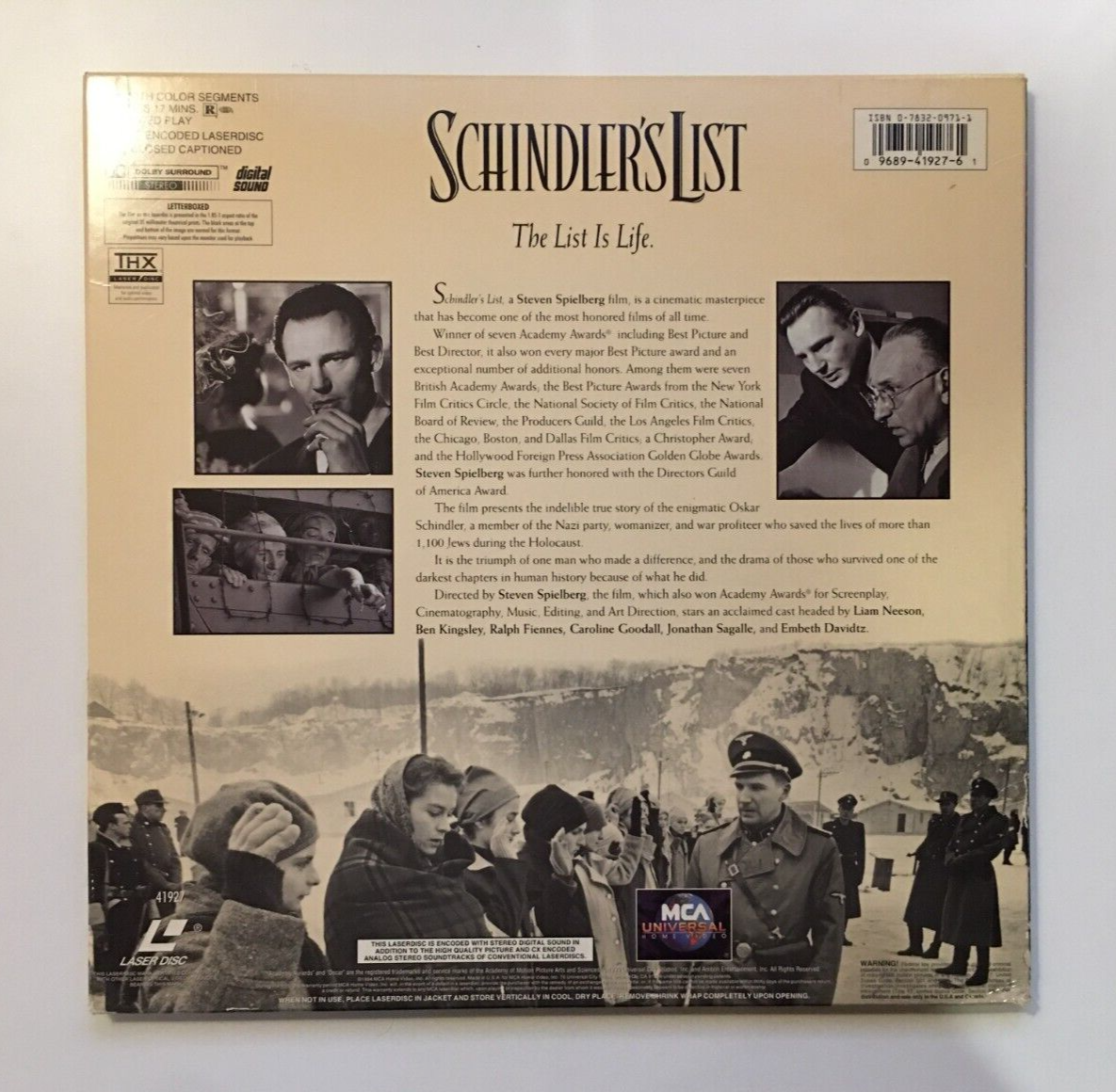 Schindler's List Letterboxed Edition (1993) Digital Laserdisc 2 LD