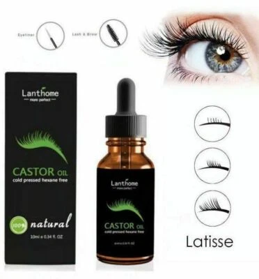 LANTHOME Organic Castor Oil for Eyelashes Eyebrows Hair Growth Body Care Oil UK