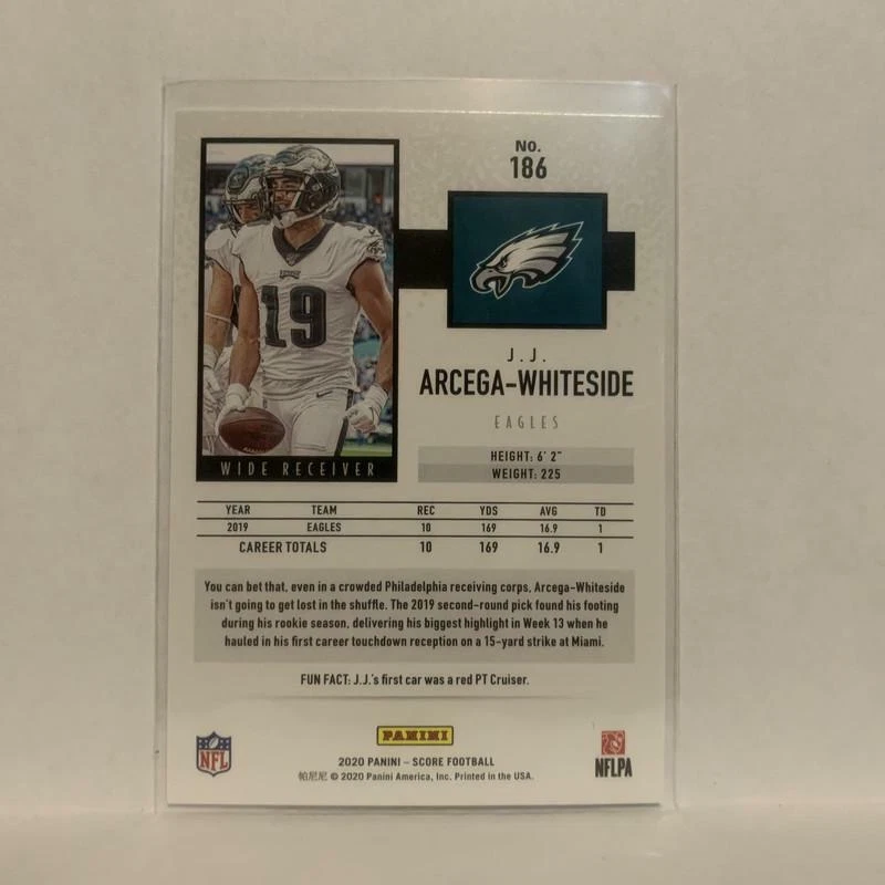 #186 J.J. Arcega-Whiteside Philadelphia Eagles 2020 Score Football Card LC - Image 2 of 2