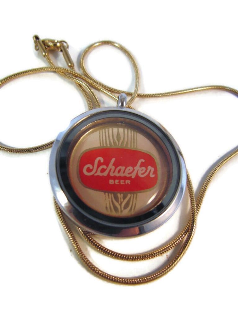 CERVEZA SCHAEFER colgante de vidrio recuerdo urna en una cadena rastro cenizas en caja