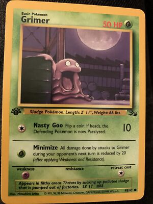 first edition grimer pokemon card GRIMER 57/82 1st Edition Team Rocket Pokmon Card Light Play
