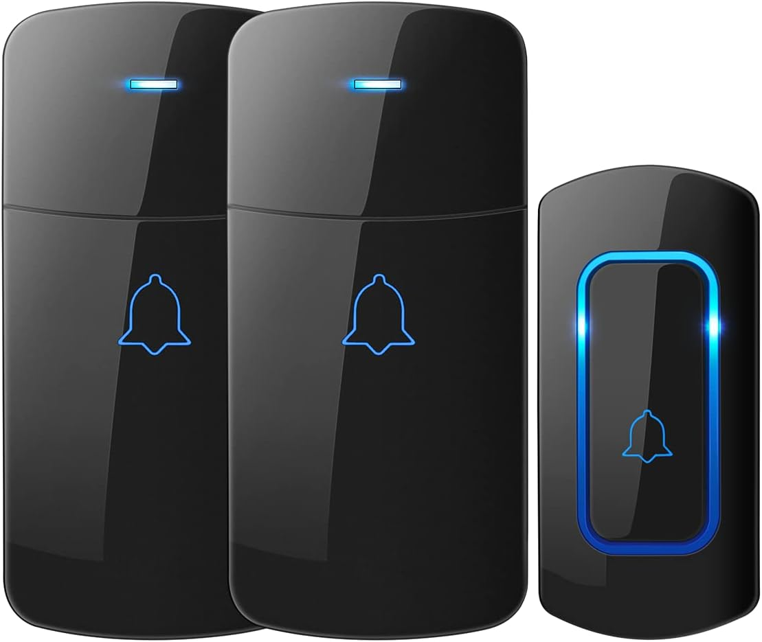 Long Range Wireless Doorbell D-3C with 1300ft Range 52 Melodies and 11 Volume Levels-image