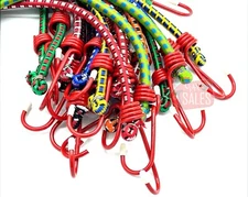 10pc 12" Color Bungee Cord Tie Down Set Straps 2 Hook End