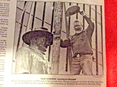 OBITUARY HARRY JACKSON 1924 - 2011 ARTIST JOHN WAYNE SCULPTOR
