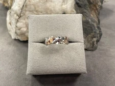 Welsh Silver & 9ct Rose Gold Royal Clogau Oak Ring Size M New Rare Wales 925