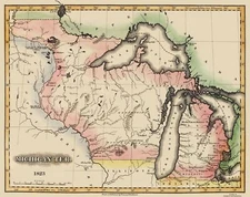 Historic State Map - Michigan Territory - Lucas 1823 - 29 x 23