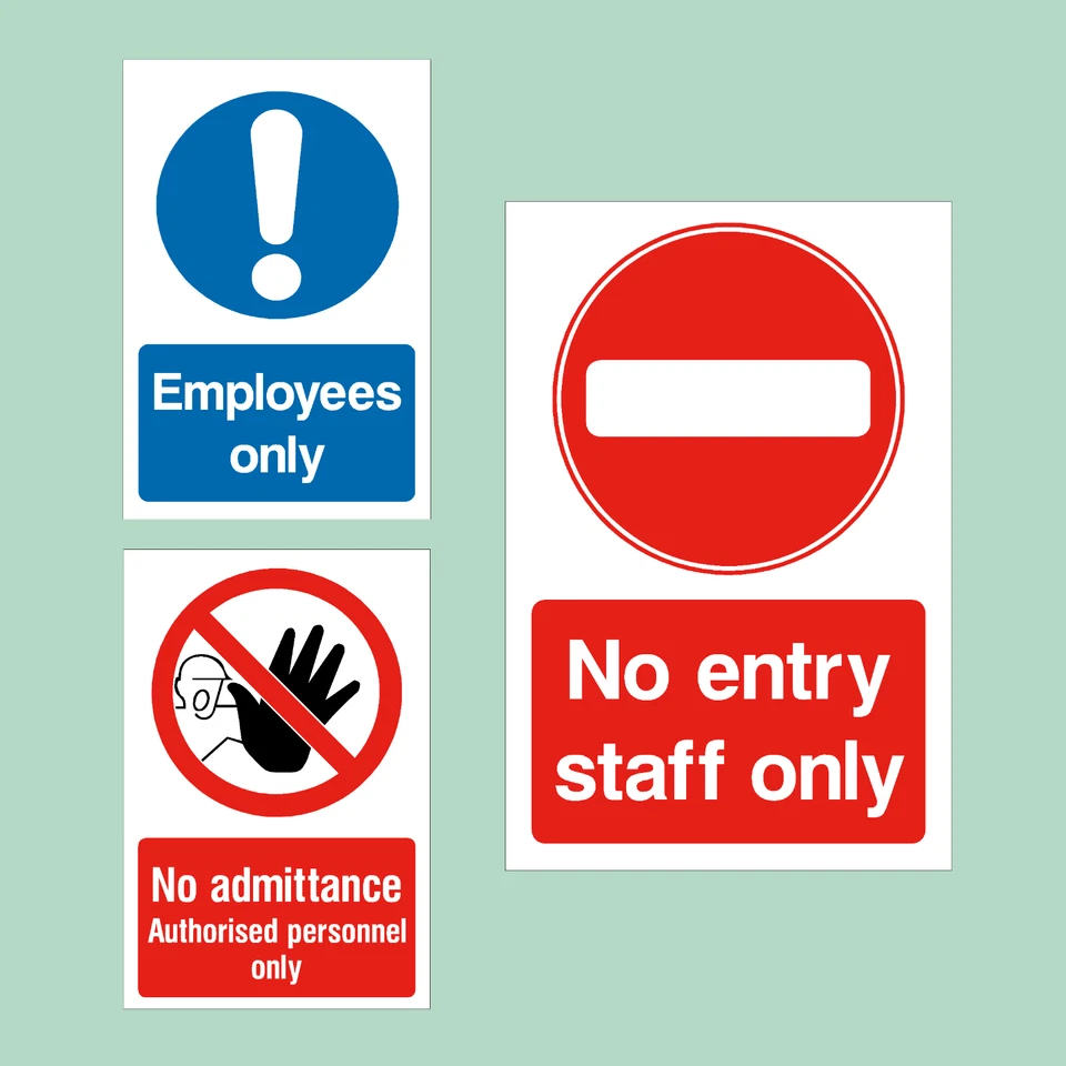 THESIGNWAREHOUSE No Entry / Admittance / Staff Only - All Materials - Sign / Sticker