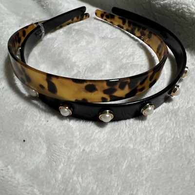 Target Set Of 2 Leopard And Black Headbands Women  M55