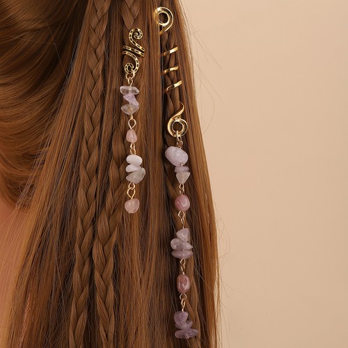 Colored Natural Stone Pendant Hair Jewelry Hair Braids Jewelry Hair Accessories - Picture 11 of 17
