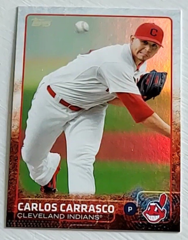 2015 Topps Series 2 Baseball, Base Card #630 CARLOS CARRASCO   Rainbow Foil