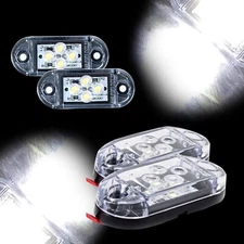2x 12v 4 Smd Led Front Side Marker White Lights Trailer Caravan Truck Van Dot