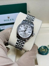 Rolex Datejust 31MM Jubilee Bracelet Factory Silver Diamond Dial Box & Papers 12