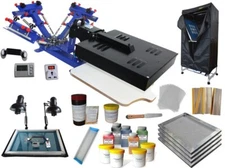 TECHTONGDA® 3 Color 1 Station Screen Printing Kit Flash Dryer&Exposure Unit DIY