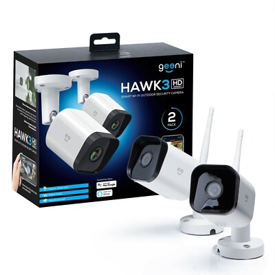 #ad Geeni Hawk 3 Outdoor 1080p HD WiFi Security Camera – Weatherproof 2 Pack $69.99