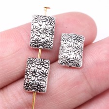 20pcs 12x9mm Tibetan Silver Alloy Charm Floral Bead Finding