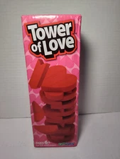 Funwares Tower of Love Wooden Blocks Stacking Game Tumbling Tower, Balance Game