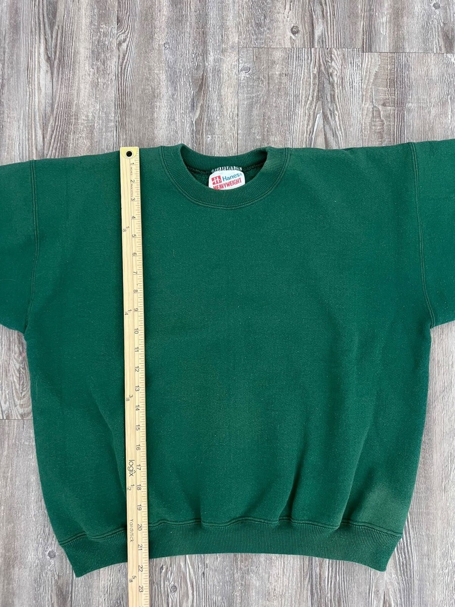 VINTAGE 90s Hanes Sweatshirt Mens Blank Heavyweight Fleece