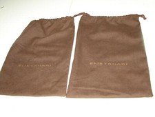 Elie Tahari Dust Bag Brown Cloth Pull String Shoe Handbag Storage 9