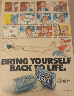 1978 print ad - Coast deodorant Soap CUTE Bowling guy artwork art Procter Gamble